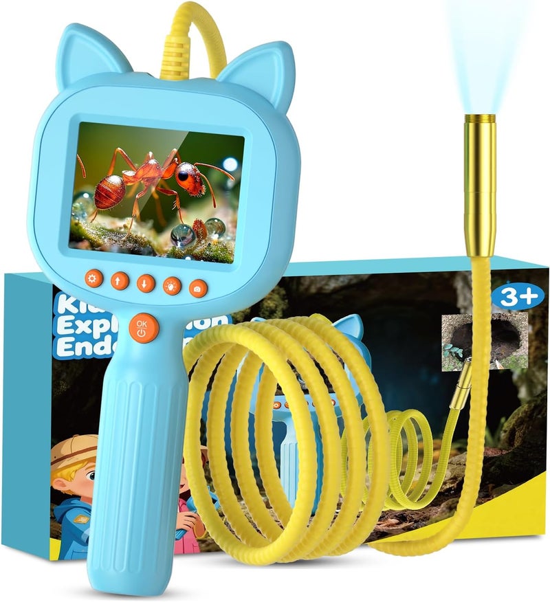wxnlo لعبة بروسكوب للأطفال مع ضوء، كاميرا حيوانات برية بدقة 1920P HD مع شاشة LCD بحجم 2.8 بوصة، مجموعة تعليمية علمية STEM للأعمار من 3-12، هدايا استكشاف الطبيعة في الهواء الطلق للأولاد والبنات - Image 1